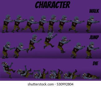 Game Kits Adventure Design (Character Sprite Zombie Soldier)