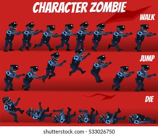 Game Kits Adventure Design (Character Sprite Zombie Police)