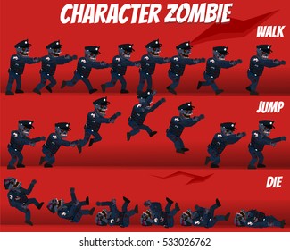 Game Kits Adventure Design (Character Sprite Zombie Police)