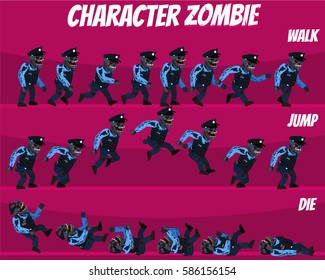 Game Kits Adventure Design (Character Sprite Zombie Police)