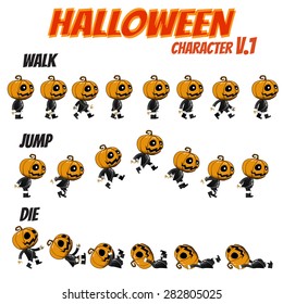 Game Kits Adventure Design Halloween day Part 1 (Character Sprite 1 Jack)