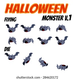 Game Kits Adventure Design Halloween Day Part 7 (Monster Sprite 1 Bat)