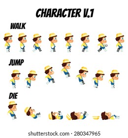 Game Kits adventure design part 10 (Character Sprite 1 yellow hat boy)