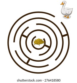 Game labyrinth find a way goose vector illustration