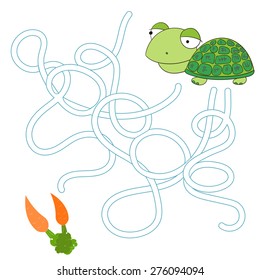 Game labyrinth find a way tortoise vector illustration