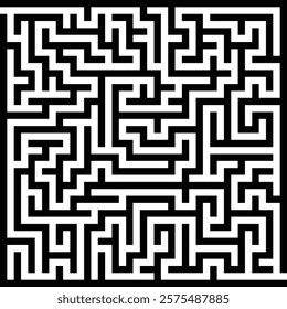 Game labyrinth for kids. Find right way. Isolated simple square maze black line on white background. With the solution. Vector illustration