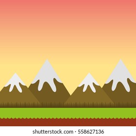 game landscape scene icon vector illustration design