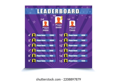 Game Leader Board Abstract Design Vector