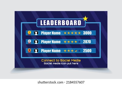 Game Leader board blue abstract vector unique design