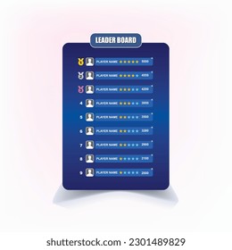 Game Leader Board Design Vector format