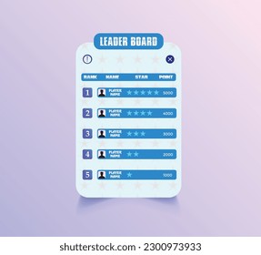 Game Leader board Vector design