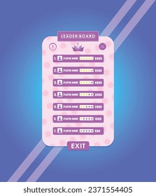 Game Leader Board vector design unique and professional on abstract blue background 