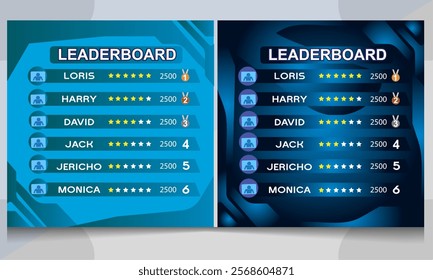Game leader board vector design unique and professional
