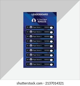 game leaderboard with abstract background