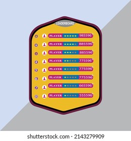 game leaderboard with abstract background