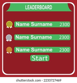 Leaderboard de juego con fondo abstracto