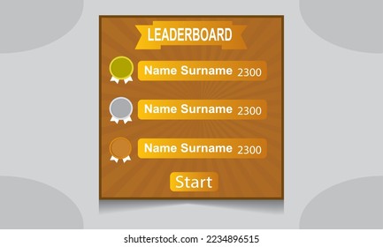 Game leaderboard with abstract background