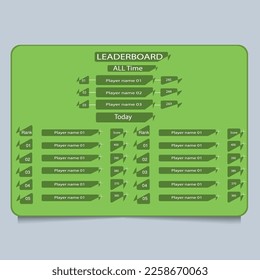 Game leaderboard with abstract background	