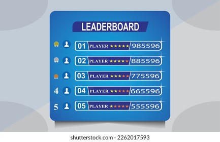 game leaderboard with abstract background
