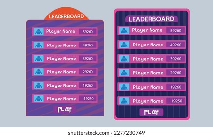 Game leaderboard with abstract background