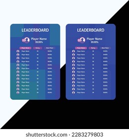 Game leaderboard with abstract background