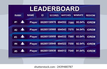 Spiel-Rangliste mit abstraktem Hintergrund