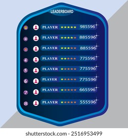 Game leaderboard with abstract background	