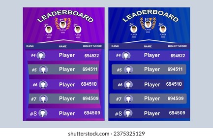 Game Leaderboard with abstract background design
