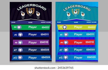  Game leaderboard with abstract background leaderboard design