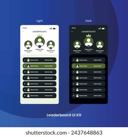 Game leaderboard with abstract background, Light and Dark Mode Option