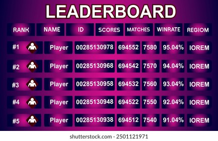 game leaderboard with abstract background vector