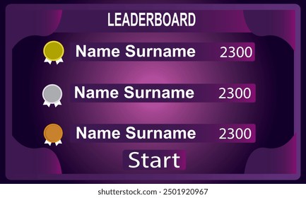 game leaderboard with abstract background vector
