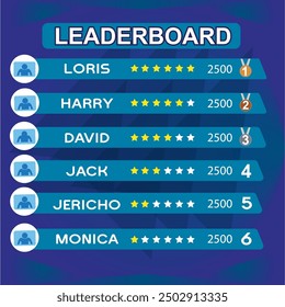 game leaderboard with abstract background vector
