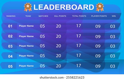 game leaderboard with abstract background vector template