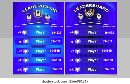 game leaderboard with abstract background vector template