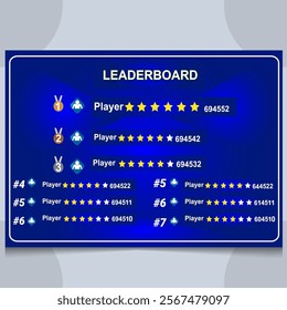 game leaderboard with abstract background vector template