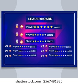 game leaderboard with abstract background vector template