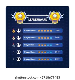 Tabla de clasificación del juego con diseño de Vector de fondo abstracto