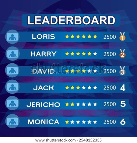 game leaderboard with abstract background vector template
