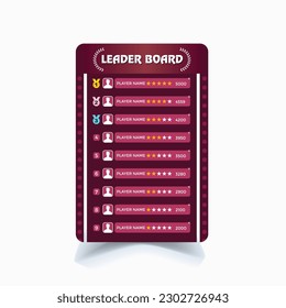 Game Leaderboard on abstract background vector design