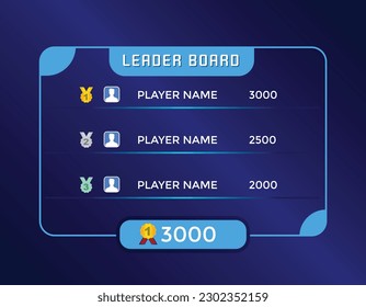 Game Leaderboard on abstract blue background vector design