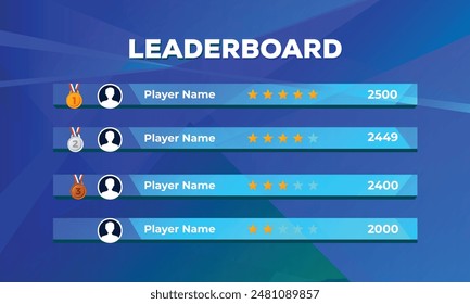 game leaderboard template abstract background. leaderboard game vector