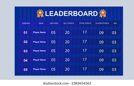 game leaderboard vector. abstract  game leaderboard
