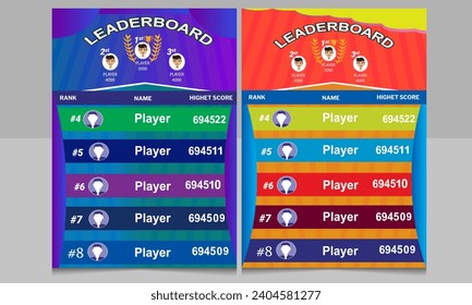 game leaderboard vector. abstract template background game leaderboard