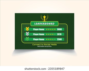 Game Leaderboard vector design on green texture background 