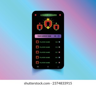 Game Leaderboard vector design on abstract vignette background