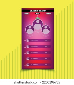 Game Leaderboard vector design unique and professional 