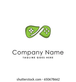 game leaf icon logo template