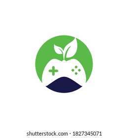 Game and leaf logo design template. Gaming and leaf logo design template.