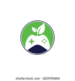 Game and leaf logo design template. Gaming and leaf logo design template.